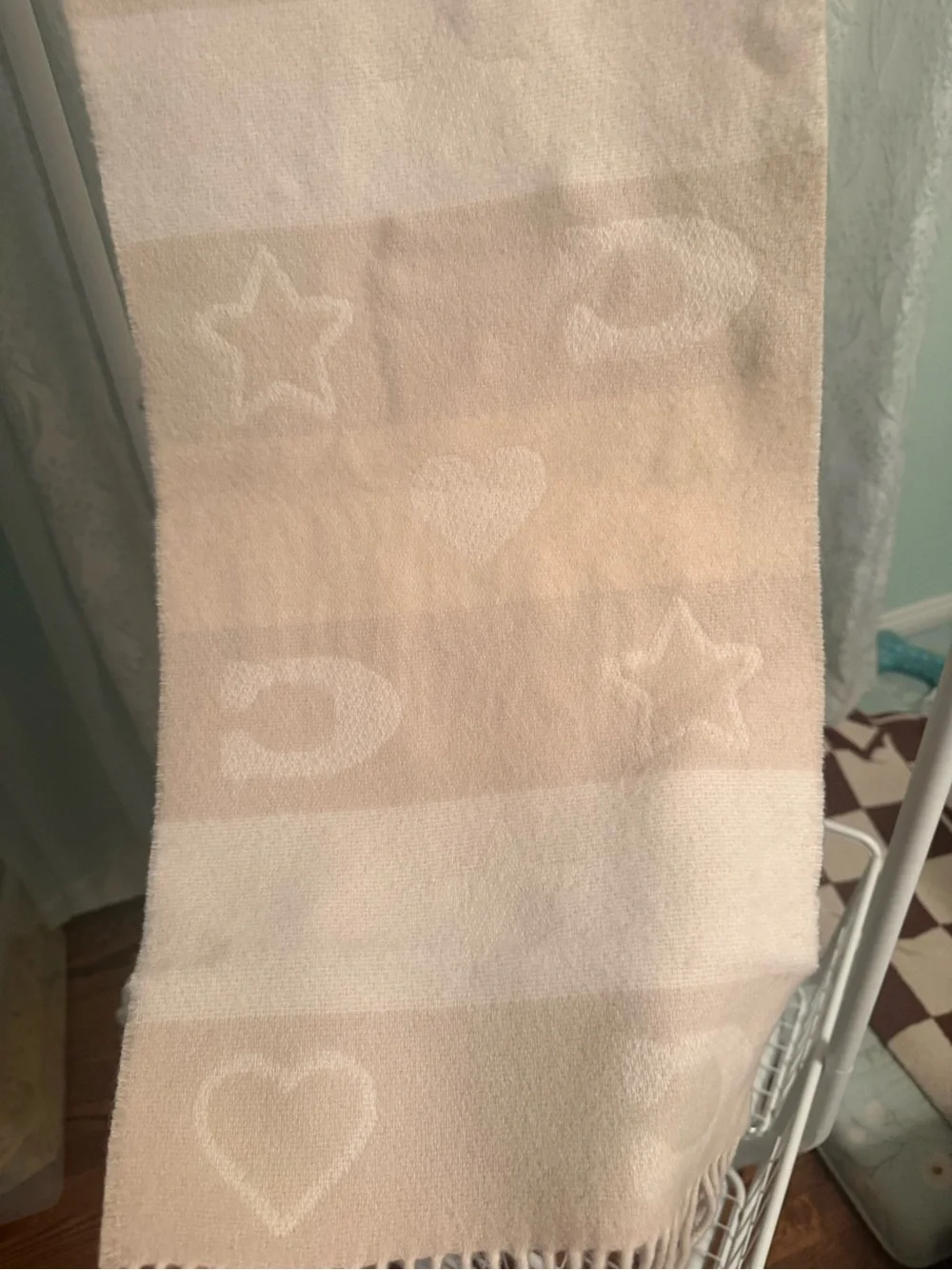 Coach signature wool scarf -OS Tan/Light Beige and cream